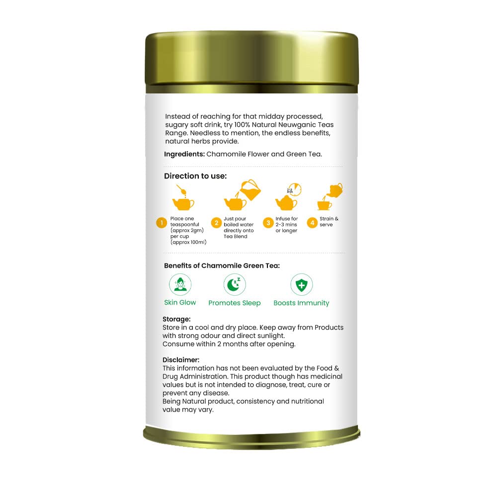 Neuwganic Tea - Chamomile Green Tea - 100 Grams